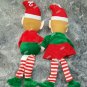 Set 2 Plush Christmas Elves Boy Girl Elf Shelf Sitting Decoration Santas Helper