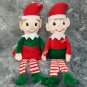 Set 2 Plush Christmas Elves Boy Girl Elf Shelf Sitting Decoration Santas Helper