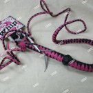 Sexy Black Pink Cowgirl Costume Whip Western Rodeo Dominatrix Equestrian Approx 6 Feet NEW