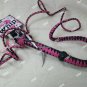 Sexy Black Pink Cowgirl Costume Whip Western Rodeo Dominatrix Equestrian Approx 6 Feet NEW