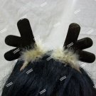 Mini Antler Hair Clips Furry Trim Santas Reindeer Deer Antlers Rudolph Adult Pet