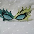 Green Feather Mask Glasses Mardi Gras Carnival Ursula Villain Toxic Poison Ivy