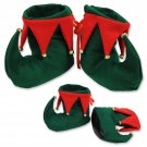 Red & Green Elf Boots Shoes Covers Jingle Bells Santas Helper Christmas Slippers