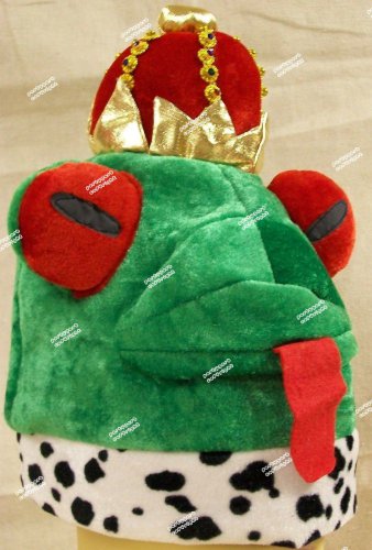 Fun Frog Prince Costume Hat Crown King Toad Charming Fairytale Iron Henry Kermit