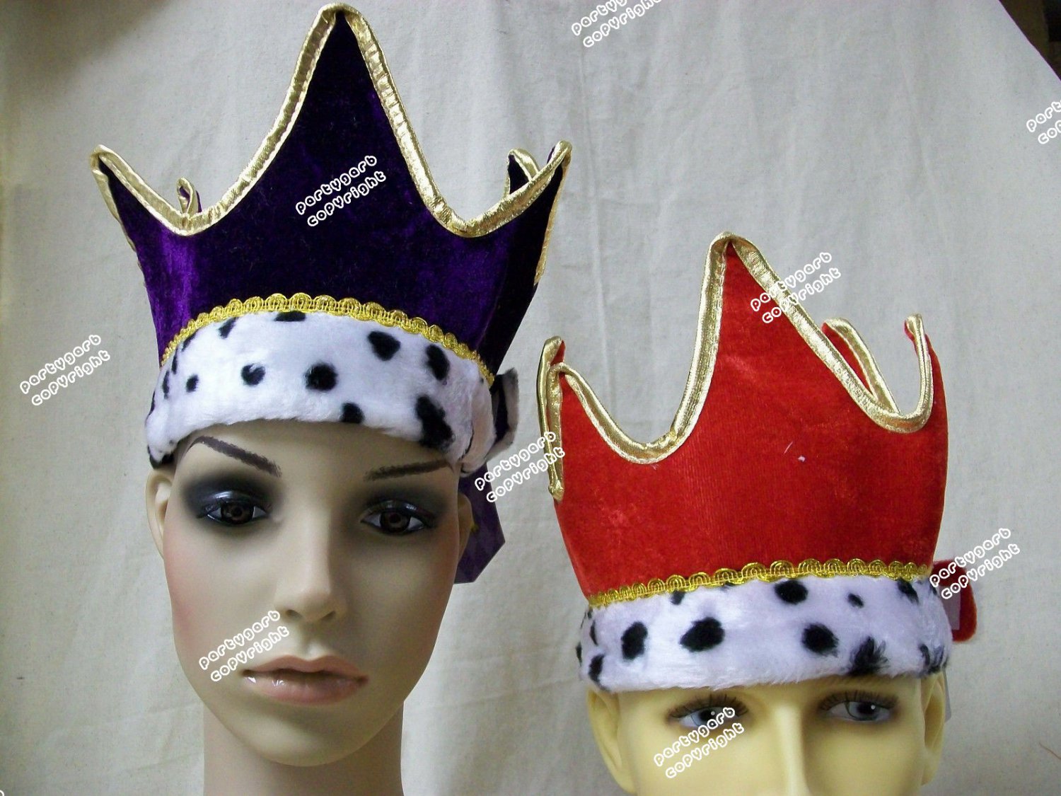 Royal Queen King Costume Crown Royalty Court Majesty Prince Unisex Purple