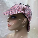 Deerstalker Hat Red Black Checker Cap Hat Houndstooth Sherlock Holmes Detective