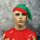 2 pc Green Red Santas Helper Hat Collar Set Christmas Jolly Elf North Pole Dog Costume