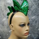 Green Dragon Headband w/ Horns Lizard Godzilla Reptile Fish Medieval Renaissance