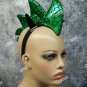 Green Dragon Headband w/ Horns Lizard Godzilla Reptile Fish Medieval Renaissance