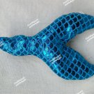 Small 12" Blue Clip on Mermaid Costume Tail Fish Scale Print Fin Siren Selkie