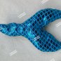 Small 12" Blue Clip on Mermaid Costume Tail Fish Scale Print Fin Siren Selkie