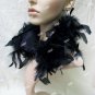 Black Feather Collar Ravenna Maleficent Oz Evanora Cruella De Vil Goth Vamp Boa