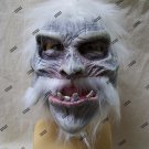 White Warrior Mask w/ Moving Mouth Furry Abominable Snow Monster of North Yeti