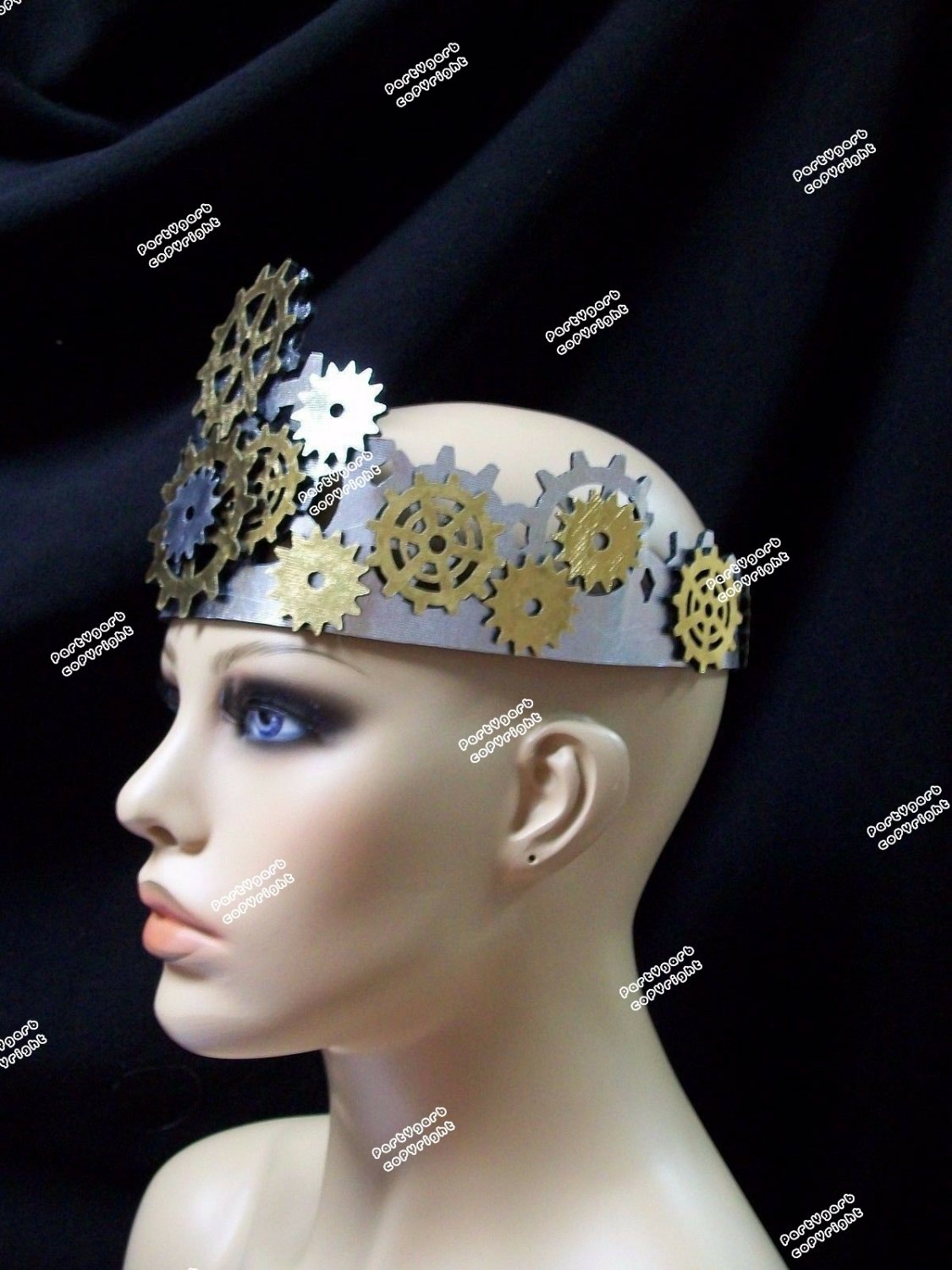 Gold Silver Steampunk Tiara Crown Cog Gears Industrial Science Fiction ...