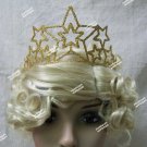 Gold Glitter Star Metal Tiara Crown Celestial Queen King Asteria Fallen Astraeus