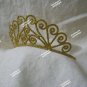 Fancy Gold Glitter Metal Tiara Scrolls Shell Mermaid Queen Princess Aprhrodite