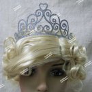 Fancy Silver Glitter Metal Tiara Scroll Hearts Swirls Queen Princess Cupid Venus