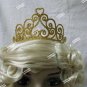 Fancy Gold Glitter Metal Tiara Scroll Hearts Swirls Queen Princess Cupid Venus
