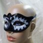 Gothic Black & White Swan Eye Mask Prima Ballerina Evil Wicked Odile Masquerade