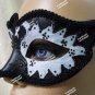 Gothic Black & White Swan Eye Mask Prima Ballerina Evil Wicked Odile Masquerade
