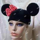 Licensed Disney Minnie Mouse Beanie Hat Ears & Bow Costume Miss Minerva Teen Kid