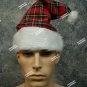Tartan Santa Hat White Trim Festive Plaid Old Time Stocking Cap Holiday Unisex