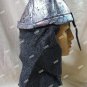 Silver Black Knight Helmet Hat Fake Mesh Chainmail Armor Noble Medieval Warrior