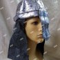 Silver Black Knight Helmet Hat Fake Mesh Chainmail Armor Noble Medieval Warrior