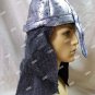 Silver Black Knight Helmet Hat Fake Mesh Chainmail Armor Noble Medieval Warrior