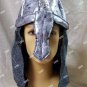 Silver Black Knight Helmet Hat Fake Mesh Chainmail Armor Noble Medieval Warrior