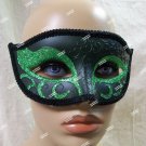 Green Glitter Eye Mask Royal Masquerade Ball Venetian Wicked Witch Poison Ivy