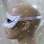 White Silver Glitter Eye Mask Royal Masquerade Ball Venetian Ballerina Bridal
