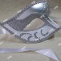 White Silver Glitter Eye Mask Royal Masquerade Ball Venetian Ballerina Bridal