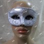 White Silver Glitter Eye Mask Royal Masquerade Ball Venetian Ballerina Bridal