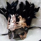 Black Bronze Caesar Augustus Mask Feathers Roman Greek God Goddess King Pegasus