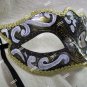 Gothic Black White Gold Eye Mask Glitter Renaissance Masquerade Venetian Unisex