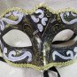 Gothic Black White Gold Eye Mask Glitter Renaissance Masquerade Venetian Unisex