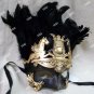 Black Gold Caesar Augustus Mask Feathers Roman Greek God Goddess King Pegasus