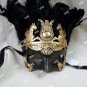 Black Gold Caesar Augustus Mask Feathers Roman Greek God Goddess King Pegasus
