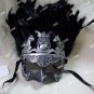 Black Silver Caesar Augustus Mask Feathers Roman Greek God Goddess King Pegasus