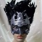 Black Silver Caesar Augustus Mask Feathers Roman Greek God Goddess King Pegasus