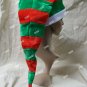 Fun Long Red Green Striped Santa Stocking Hat Candy Cane Christmas Elf Helper