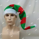 Fun Long Red Green Striped Santa Elf Hat Bendable Christmas Helper Claus Grinch Fun Long Red Green Striped Santa Elf Hat Bendable Christmas Helper Claus Grinch