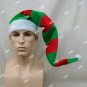 Fun Long Red Green Striped Santa Elf Hat Bendable Christmas Helper Claus Grinch