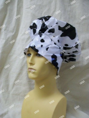 Black White Cow Print Chef Hat Cook BBQ Master Beef Roast Western Cowpoke Farmer