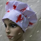 White Red Crawfish Fabric Chef Costume Hat Culinary Lobster Festival Boil Cajun