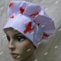 White Red Crawfish Fabric Chef Costume Hat Culinary Lobster Festival Boil Cajun