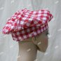 Red White Gingham Check Fabric Chef Hat Gourmet Christmas Cook BBQ Master Pizza