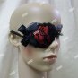 Fancy Red Black Lace Pirate Eyepatch Swashbuckler Victorian Queen Fetish Fantasy