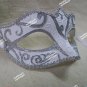 White Silver Glitter Eye Mask Royal Masquerade Ball Venetian Bridal Swan Ballet